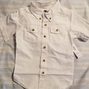 NWT Toddler Double-Pocket Linen-Blend Shirt